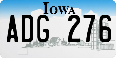 IA license plate ADG276