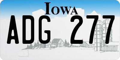 IA license plate ADG277