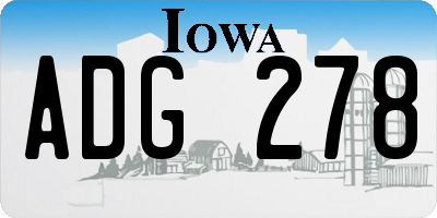 IA license plate ADG278