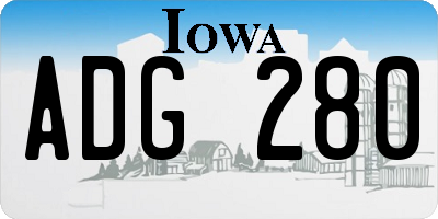 IA license plate ADG280