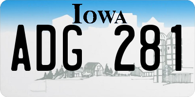 IA license plate ADG281