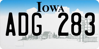 IA license plate ADG283