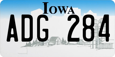 IA license plate ADG284