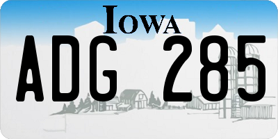 IA license plate ADG285