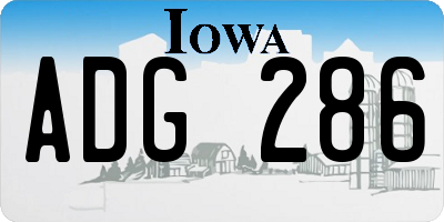 IA license plate ADG286