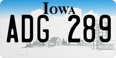 IA license plate ADG289
