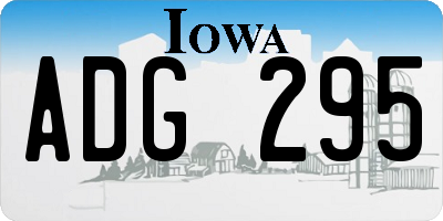 IA license plate ADG295