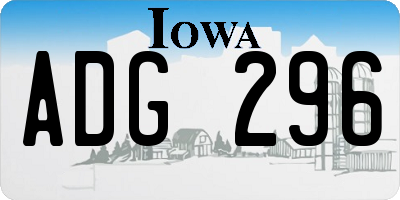 IA license plate ADG296