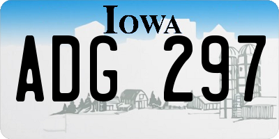 IA license plate ADG297