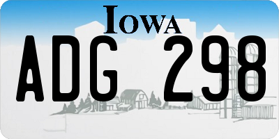 IA license plate ADG298