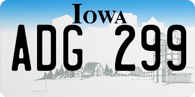 IA license plate ADG299