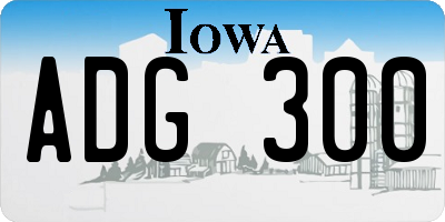 IA license plate ADG300