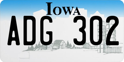 IA license plate ADG302