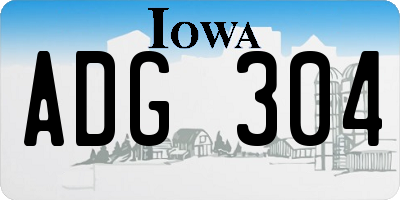 IA license plate ADG304