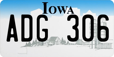 IA license plate ADG306