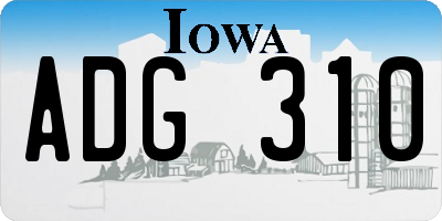 IA license plate ADG310