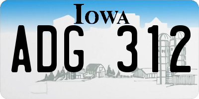 IA license plate ADG312