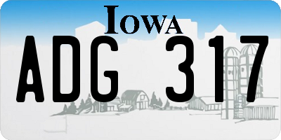 IA license plate ADG317