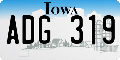 IA license plate ADG319