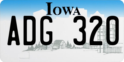 IA license plate ADG320