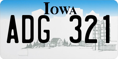 IA license plate ADG321