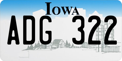 IA license plate ADG322