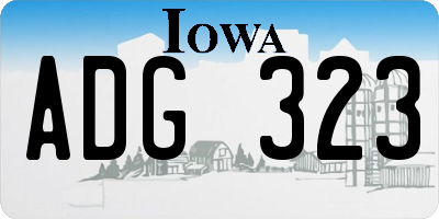 IA license plate ADG323