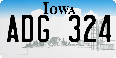 IA license plate ADG324