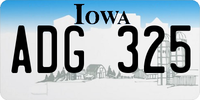 IA license plate ADG325