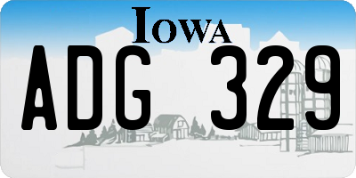 IA license plate ADG329