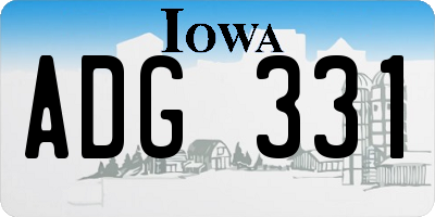 IA license plate ADG331
