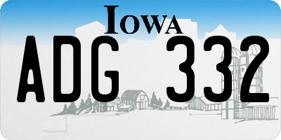 IA license plate ADG332