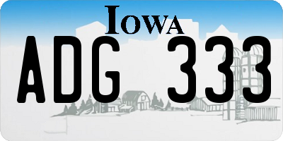 IA license plate ADG333