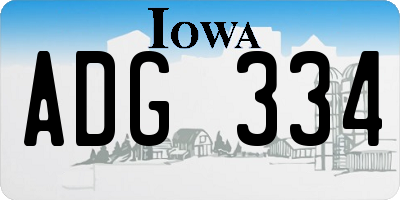IA license plate ADG334