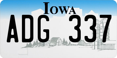 IA license plate ADG337