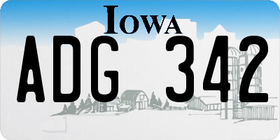 IA license plate ADG342