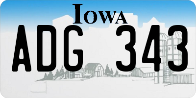 IA license plate ADG343