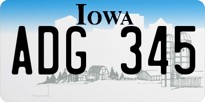 IA license plate ADG345