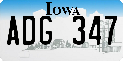 IA license plate ADG347
