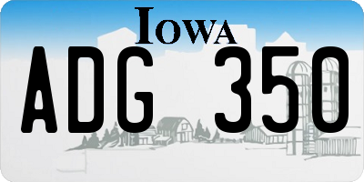 IA license plate ADG350