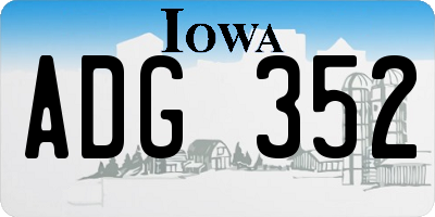 IA license plate ADG352