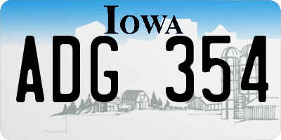 IA license plate ADG354