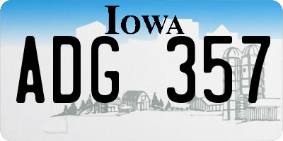 IA license plate ADG357