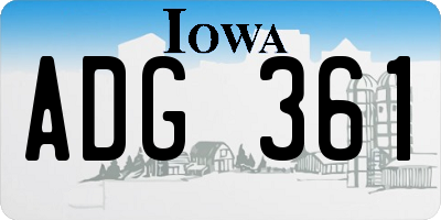 IA license plate ADG361