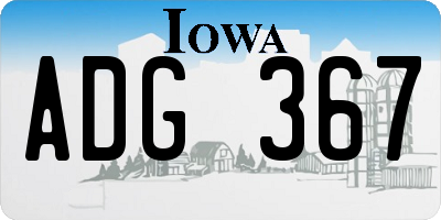 IA license plate ADG367