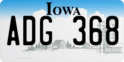 IA license plate ADG368