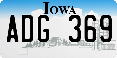 IA license plate ADG369