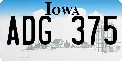 IA license plate ADG375
