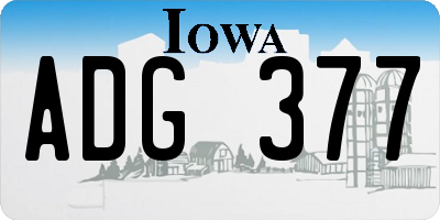 IA license plate ADG377