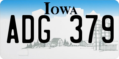 IA license plate ADG379